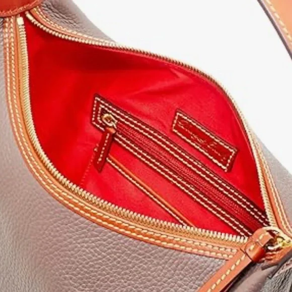 Dooney & Bourke Taupe and Coral Hobo Bag - Picture 4 of 16